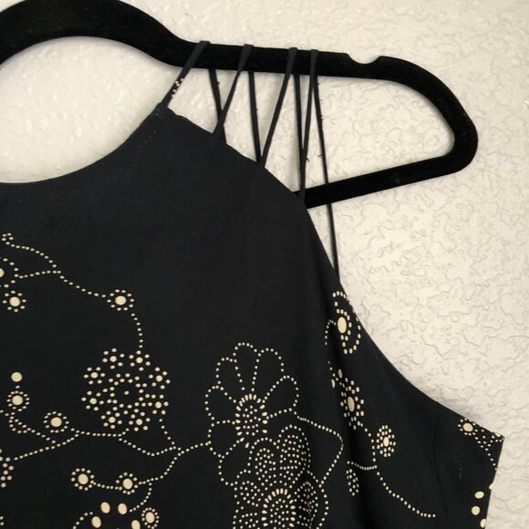 Evan Picone Size 10 Black Strappy Open Back Bodycon Cocktail Dress - Picture 3 of 10